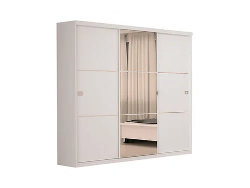 Guarda-roupa de casal 3 portas de correr com espelho